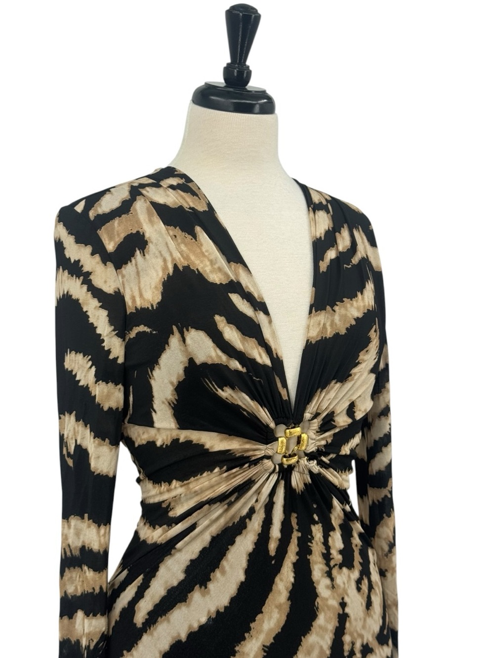 Roberto Cavalli Vintage Stretch Viscose Animal Print Dress - Picture 3 of 9